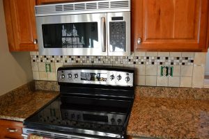 Tiled kitchen backsplash