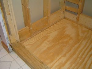 How to frame a shower pan base