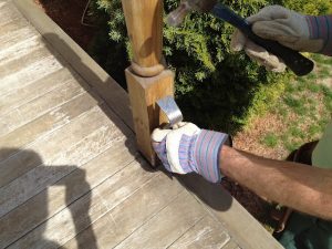 Removing old deck railing