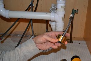 Connecting up supply lines to replacement kitchen sink