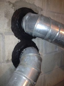 Sealing furnace duct piping into chimney