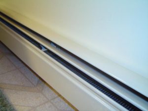 How water baseboard heating element.