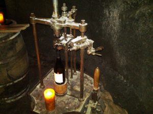 Here we are in the Beringer Caves looking at the old wine bottling equipment.