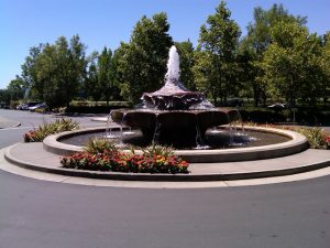 A fountain a the Robert Mondavi Vinyard