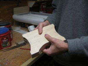 Sanded stool legs.