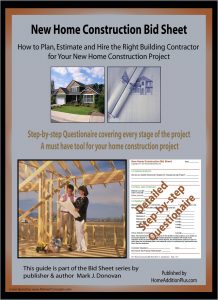 New Home Construction Bid Sheet