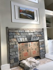 Natural Stone Veneer Fireplace