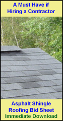 Asphalt Shingle Roofing Bid Sheet