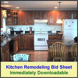 Kitchen Remodeling Bid Sheet